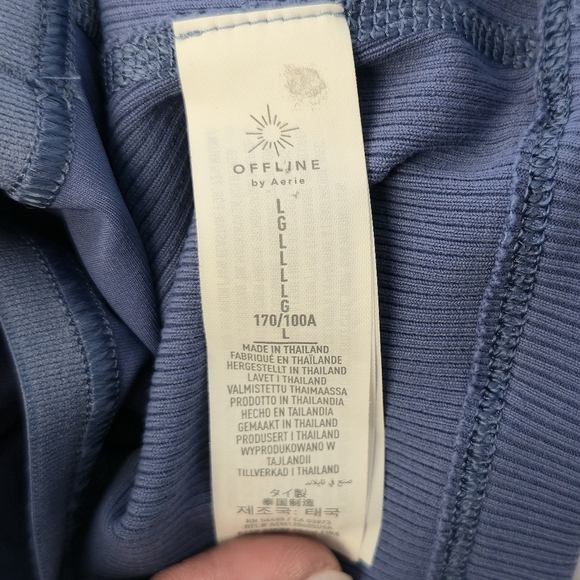 Offline by Aerie Blue Ribbed Bralette - Large - Comfy Chic - Picture 6 of 7